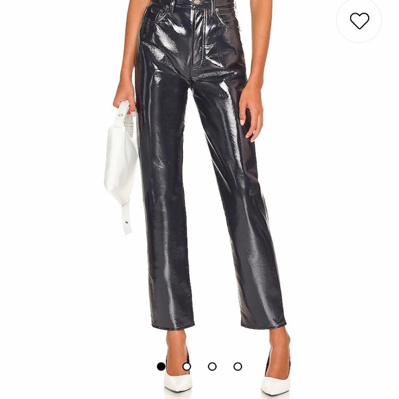 Revolve -Agolde Shadow Pant Patent Black Size 32 New with Tags-SALE! - Picture 2 of 3